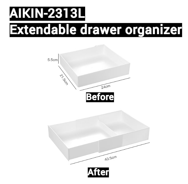 AIKIN-Versatile Expandable Drawer Organizer: Adjustable Vanity Trays with Dividers