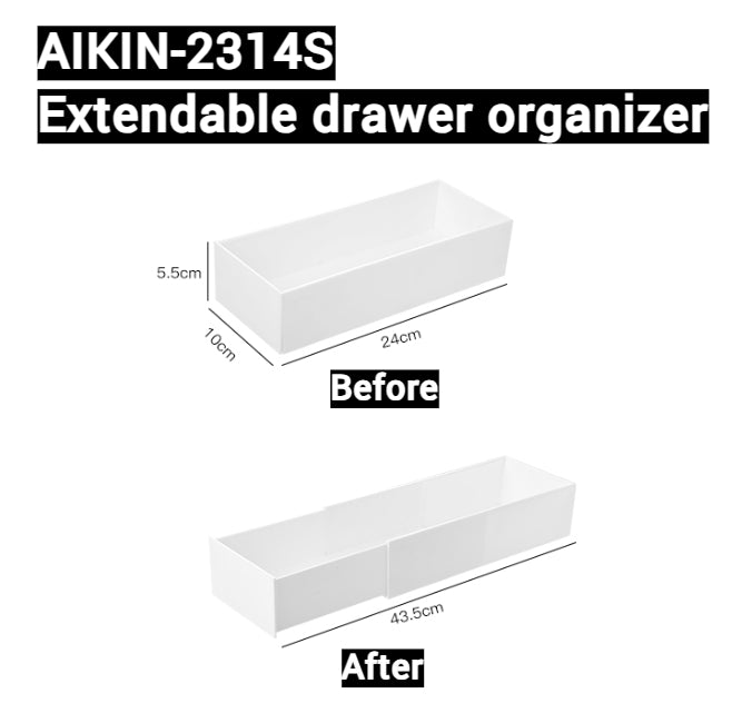 AIKIN-Versatile Expandable Drawer Organizer: Adjustable Vanity Trays with Dividers