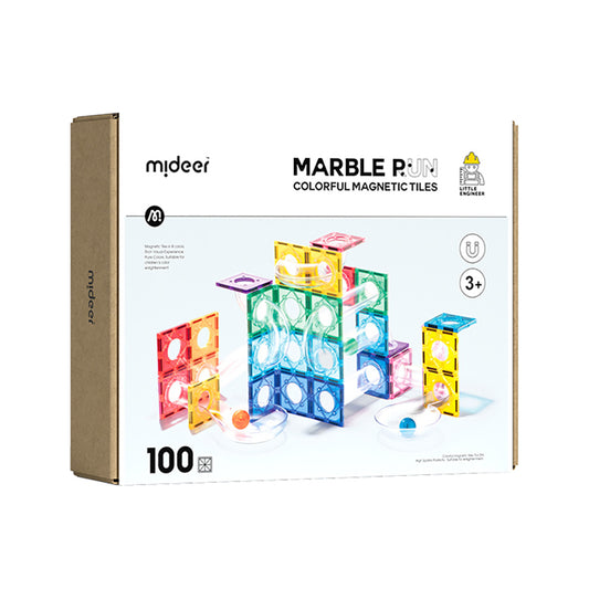 MiDeer Colourful Magnetic Tiles. 40pcs/ 60pcs / 100pcs Magnetic Building Tiles Marble Run Ball