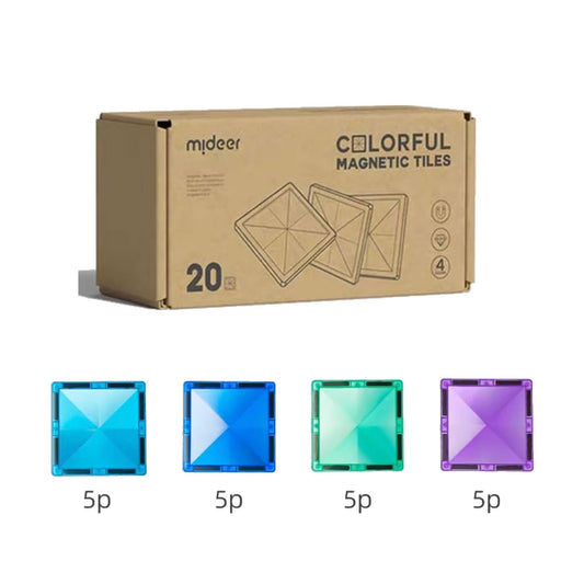 Mideer 20pcs Square Colorful Building Magnetic Tiles avilable in Cold and Warm colors