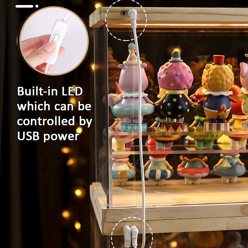 GOMO-Premium Acrylic Display Case With Led Light Blind Box Lego Popmart Storage